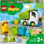 LEGO 10945 DUPLO Müllabfuhr und Wertstoffhof, Müllauto Spielzeug, Lernspielzeug, Kinderspielzeug ab 2 Jahre