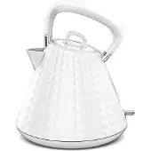 HomeShopXL Großer Wasserkocher Retro - Weiß Glänzend - Wasserkocher