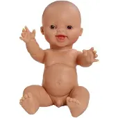 Paola Reina Babypuppe Gordi Junge lachend 34cm Vinyl Puppe