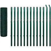 vidaXL Eurozaun Stahl 25 x 1,7 m Grün
