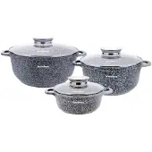 Klausberg 3er-Set Töpfe mit Marmorbeschichtung 2,3,4,5,6,8L (6 Stk.) KB-7533