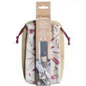 Pebbly Schneidebrett inclusive Messer und Aufbewahrungstasche Naturel 23x15 cm