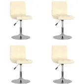 vidaXL Esszimmerstühle 4 Stk. Drehbar Creme Stoff