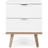 CALICOSY Nachttisch Copenhague in Weiß - (W) 40 x (H) 51,9 x (L) 30 cm | Gr.: onesize