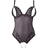 Cottelli collection - Spitzenspielt, offener Perlenbody (schwarz) - L