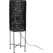 Dutchbone | Stehlampe Camila aus Rattan Schwarz Naturfasern 30x30x95 cm | NADUVI