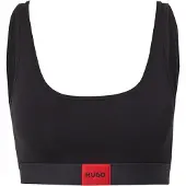 HUGO Bralette aus Stretch-Baumwolle mit rotem Logo-Label Grösse M