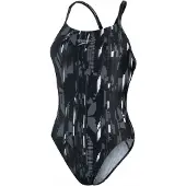 Speedo All Over Rippleback Damen Badeanzug Schwarz
