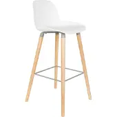 Zuiver 2er Set Albert Kuip Barstuhl Eschenholz/Kunststoff 75 cm
