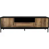 Dutchbone Nairobi Sideboard - 50x40x160 cm - Zwart/Bruin