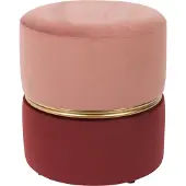 White Label Fußhocker Bubbly Sun39 x 35 cm Samt / Holz rosa / rot