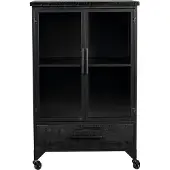 Housecraft living Ferre Kast auf Rollen Mittel Holz/Metall Schwarz