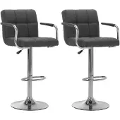 vidaXL Barhocker 2 Stk. Dunkelgrau Stoff