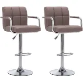 vidaXL Barhocker 2 Stk. Taupe Stoff