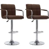 vidaXL Barhocker 2 Stk. Braun Stoff