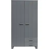 Woood "Dennis FSC-Kiefernholz gebürstet lackiert, H 202 x B 111 x T 55 cm" Mit Wasserlack gespritzt, Wandbefestigung empfohlen, Pfleiglleicht