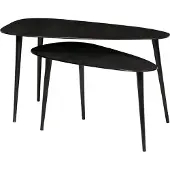 Woood Dreieckiger Beistelltisch - Metall - Schwarz Nickel - 49x89x49 - 2er Set