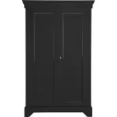 Woood Garderobenschrank "Isabel", schwarz, Holzwerkstoff, Schränke, Garderobenschrank, Mit Schlüssel, Tragkraft 15 kg pro Einlegeboden, sichbare maserung