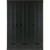Woood Connect Kleiderschrank Aus Kiefer, 3-Türig + Schublade, Schwarz