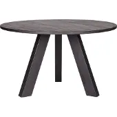 Woood Rhonda Esstisch Rund aus Eichenholz, Schwarz, Ø 129 cm