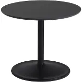 Muuto Soft Beistelltisch Ø48 H40 Black Nanolaminate/Black , Schwarz, Aluminium