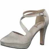 s.Oliver Damen Pumps Plateau High-Heels 5-24420-38 , Größe:40 EU, Farbe:Beige