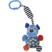 Lorelli Baby Plüschtier Glöckchen, Greifling, C-Ring, Faltenzonen, ab Geburt blau