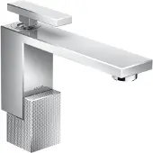 Axor hansgrohe Edge Einhebel-Waschtischmischer 130 mit Push-Open Ablaufgarnitur, Diamantschliff, 46011000, Farbe: Chrom