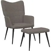 vidaXL Relaxsessel mit Hocker Taupe Stoff