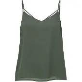 ONLY Damen Top ohne Ärmel Klassisches Rundhals Tanktop mit Spagettiträger, Farben:Grün, Größe:34