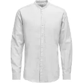 Only & Sons Langarmhemd "ONSCAIDEN LS SOLID LINEN MAO SHIRT NOOS" Baumwolle mit Leinen, slim fit