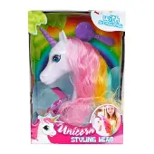 Unicorn Styling Kopf 20cm mit Zubehör Puppenkopf Spielzeug