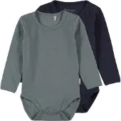 Minymo Bodys l/ä - 2er-Pack - Goblin Blue - - 74 - Body L/Ä