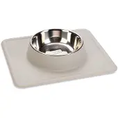 Karlie Edelstahlnapf Silikon Dex - 350 ml, Ø 14 cm Hellgrau