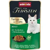 Animonda Vom Feinsten Fines mit Filets Nassfutter mit Kaninchen und Hähnchenfilet für adulte Katzen 24x85g