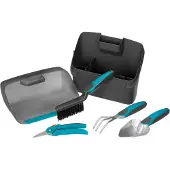 Gardena city gardening Balkon Box, Inhalt: Blumenschere, Blumenkralle, Blumenkelle, Besen, Aufbewahrungsbox