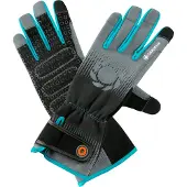 Gardena 11540-20, Gartenhandschuhe, Schwarz, Blau, Grau, M, Baumwolle, Elasthan, Nylon, Polyester, Polyurethan, 38% Polyester, 32% Nylon, 16% Polyurethan, 8% Aramid, 4% Baumwolle, 2% Elasthan