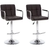 vidaXL Barhocker 2 Stk. Braun Kunstleder