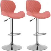 vidaXL Barhocker 2 Stk. Rosa Samt