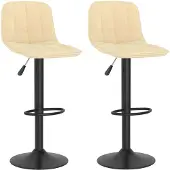 vidaXL Barhocker 2 Stk. Creme Samt