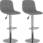 vidaXL Barhocker 2 Stk. Hellgrau Stoff