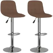 vidaXL Barhocker 2 Stk. Braun Stoff