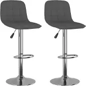 vidaXL Barhocker 2 Stk. Dunkelgrau Stoff