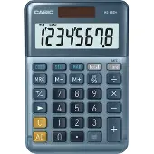 Casio MS-88EM Taschenrechner, kaufmännisch, Solar, 8-stelliges LC-Display, blau