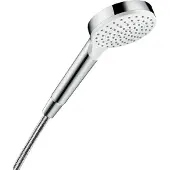 Hansgrohe Crometta, Handduschbrause mit Kopf, Chrom, Weiß, Wand