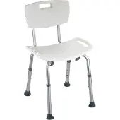 Wenko Badhocker mit Rückenlehne Secura, bis 130 kg Tragkraft Wenko Sitz+Rückenlehne: Weiß, Stuhlbeine: Aluminium, Füße: Grau