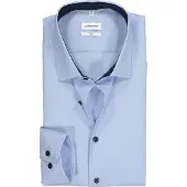 Seidensticker Businesshemd "Schwarze Rose", Herren, Gr. XXL (45), normale Ärmellängen, blau, 100% Baumwolle, unifarben, slim fit, 2-Knopf-Manschette, Hemden Businesshemd, Slim 1/1 Kentkragen Uni
