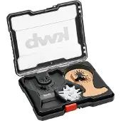 Kwb Multitool-Zubehör im 22-teiligen Set, Sägeblatt Ø 87 mm, Finger-Form, HM-bestreute Fugen-Raspel halbrund, Schaber hart, 52 mm breit inkl. Fliesenkreuze