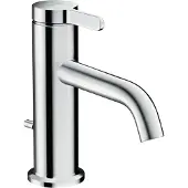 Axor hansgrohe One Einhebel-Waschtischarmatur 70 mit Hebelgriff und Zugstangen-Ablaufgarnitur, Ausladung 130mm, 48000000, Farbe: Chrom