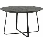 DTP Home Couchtisch Neptunes groß BLACK,35xØ60 cm, recyceltes Teakholz